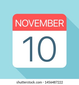 November 10 - Calendar Icon - Vector Illustration