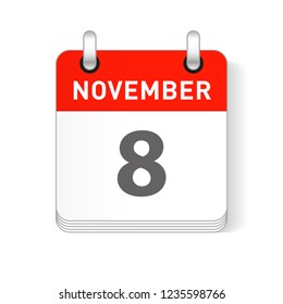 November 10 date visible on a page a day organizer calendar