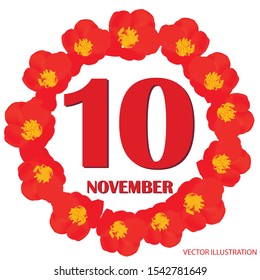 November 10 icon. For planning important day. Banner for holidays and special days. Vector illustration.