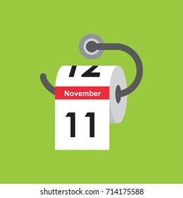 November 11. Calendar icon. Flat design. Vector illustration