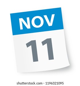 November 11 - Calendar Icon - Vector Illustration