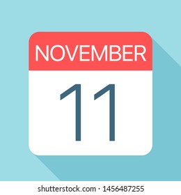 November 11 - Calendar Icon - Vector Illustration