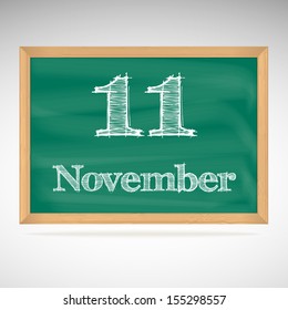 November 11, day calendar, school board, date