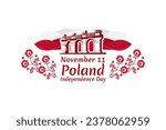 November 11, Happy Independence Day of Poland vector illustration. Suitable for greeting card, poster and banner.