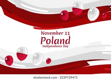 November 11, Happy Independence Day of Poland vector illustration. Suitable for greeting card, poster and banner.
