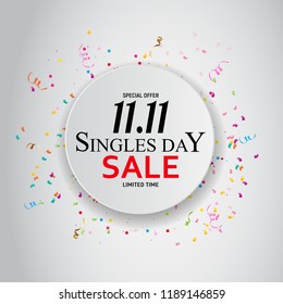 November 11 Singles Day Sale. Vector Illustration EPS10