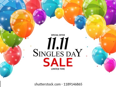 November 11 Singles Day Sale. Vector Illustration EPS10