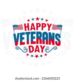 November 11th, United state of America, U.S.A veterans day illustration with American flag and soldiers