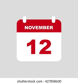 NOVEMBER 12 calendar Icon.