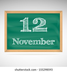 November 12, day calendar, school board, date