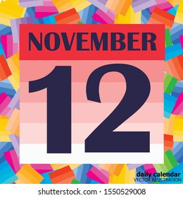 November 12 icon. For planning important day. Banner for holidays and special days. Vector Illustration.