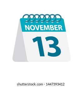 November 13 - Calendar Icon - Vector Illustration