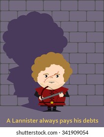 November 14, 2015: Vector Illustration Of Tyrion Lannister (Game Of Thrones)