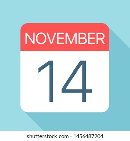 November 14 - Calendar Icon - Vector Illustration