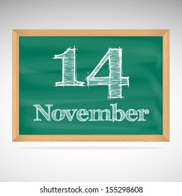 November 14, day calendar, school board, date