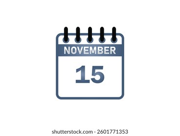 November 15 Calendar Icon – Events, Holidays, and Observances