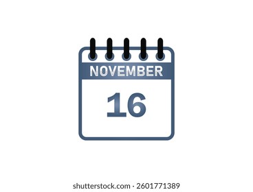 November 16 Calendar Image – Important Events, Holidays and Observances