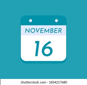 November 16 Single Day Calendar, 16 November