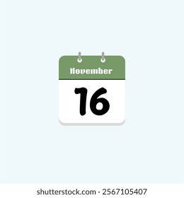 November 16th: Calendar Date Illustration