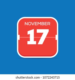 November 17 Calendar Flat Icon