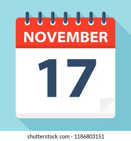 November 17 - Calendar Icon - Vector Illustration