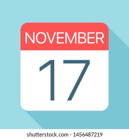 November 17 - Calendar Icon - Vector Illustration