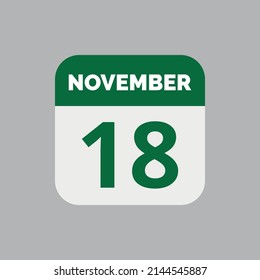 November 18 Calendar Date Icon