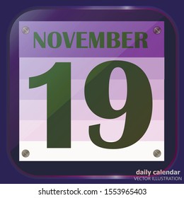 November 19 icon. For planning important day. Banner for holidays and special days. Nineteenth of november icon. Vector  Illustration.