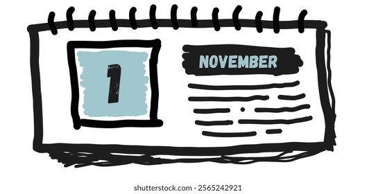 November 1st: Calendar Page Illustration