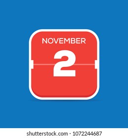 November 2 Calendar Flat Icon
