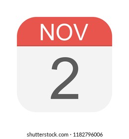 November 2 - Calendar Icon - Vector Illustration