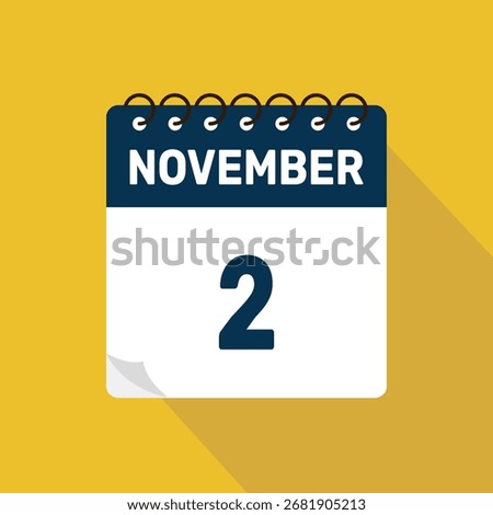 november 2 calendar icon vector illustration with design