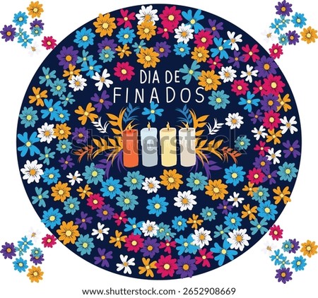 november 2 is dia dos finados grave death cemetery Vector illustration. Good for banner, poster, greeting card, party card, invitation, template, advertising, campaign, and social media.