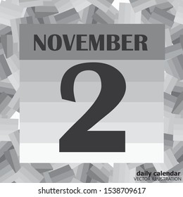 November 2 icon. For planning important day. Banner for holidays and special days. Vector Illustration.