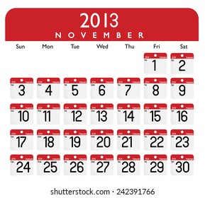 November 2013 Calendar Vector