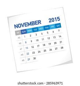 November 2015 American Calendar