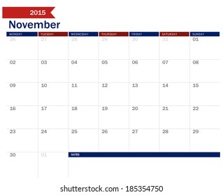 November 2015 - planning calendar 