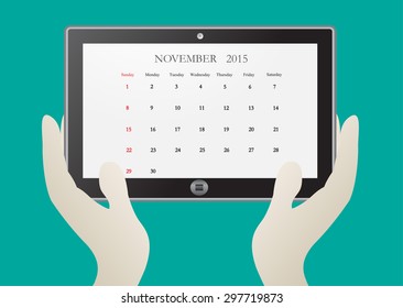 November 2015.Planning calendar for november 2015.Vector template.