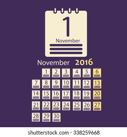 November 2016 Calendar