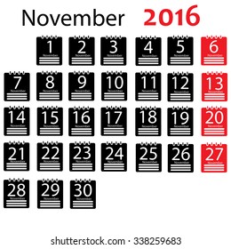 November 2016 Calendar