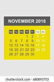 November 2018 - calendar