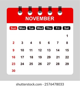 November 2025 Calendar Printable Monthly Planner