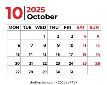 
november 2025 Monthly Calendar design with clean look and week starts from sunday