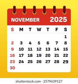 November 2025 Time Organizer. 2025 Calendar and Scheduling Toolkit. November 2025 Monthly Schedule and Planner. Vector-based calendar