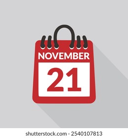 Noviembre 21 Ilustración vectorial de iconos de calendario.
