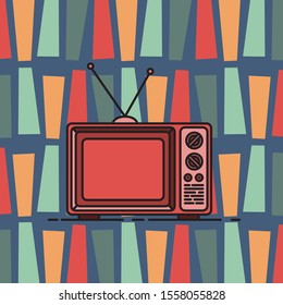 November 21 is world television day. Vector illustration in retro style.