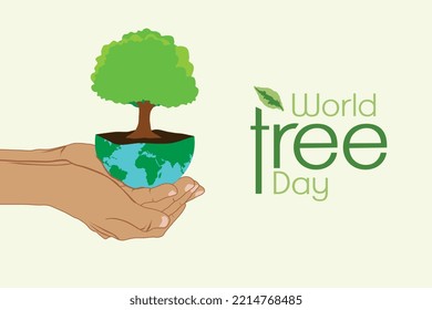 November 21, World Tree Day, Arbor Day. Awareness of the importance of trees for life. Vector illustration