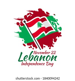 November 22, happy independence day of Lebanon Vector Illustration. Suitable for greeting card, poster and banner.