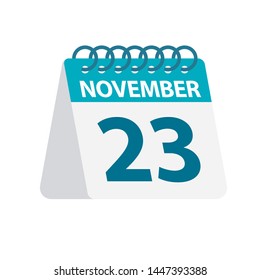November 23 - Calendar Icon - Vector Illustration