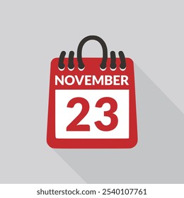 November 23 Calendar icon vector illustration.